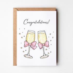 Carte de félicitations, cadeau de fiançailles, carte de fiançailles, carte de nouvel emploi, cadeau de nouvelle maison, carte pour couple, carte de félicitations, pour elle, vibrations roses