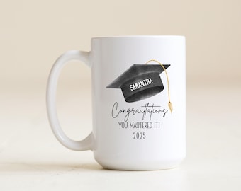 Personalized Masters Graduation Mug, Gift for Graduate