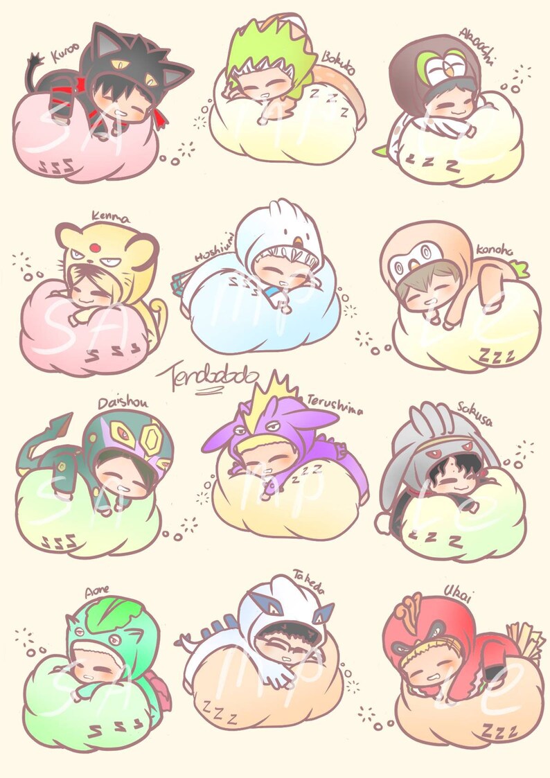 Haikyuu Pokemon onesie stickers 44 to choose from | Etsy