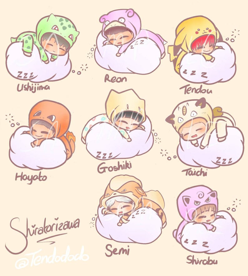 Haikyuu Pokemon onesie stickers 44 to choose from | Etsy