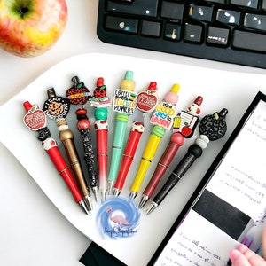 Teacher Beaded Pen | Teacher Gift Ideas | Beaded Pen | Silicone Beads | Unique | Handmade | Trendy | Gift For Her | Gift | Education |