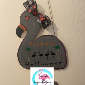 Halloween Door Hanger | Halloween | Door Hanger | Wall Hanger | Decor | Beach | Flamingo | Dead Flamingo | Zombie Flamingo |