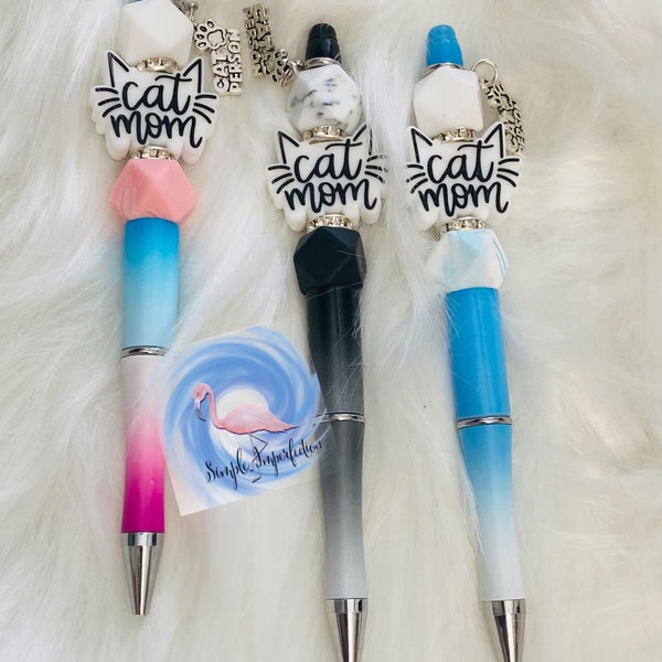 Cat Mom Bead Pens - Cat Lover Pens - Gift