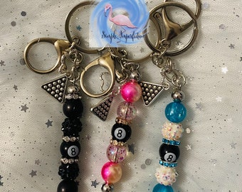 8 Ball Keychain Charm For Backpack Accessories Y2k Star Keychain Clip Cool Keychains For Women Men Gifts