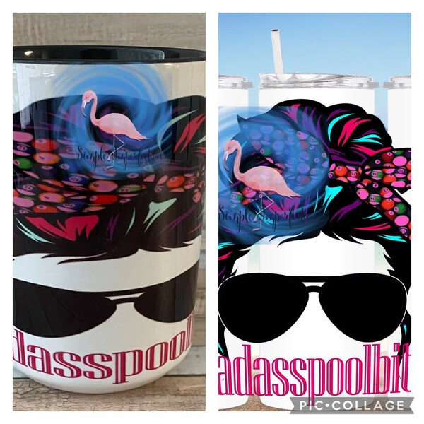 Badasspoolchick | APA | Billiards | Tumbler | Mug | Pool Players | Gift | Handmade | Unique | Badasspoolbitch |