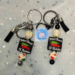 Llavero con cuentas de vacaciones de Navidad / Jollies Bunch Of Ass / Llavero de Navidad / Encanto de bolso / Encanto de bolsa / Regalo / Papá Noel secreto / Hecho a mano /