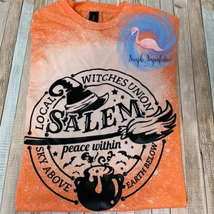 Salem Witches Union Bleached Tee | Graphic Tee | Women’s Shirt | Halloween | Gift | Witch | Salem | Bleached Tee | Unisex Shirt | Spooky |
