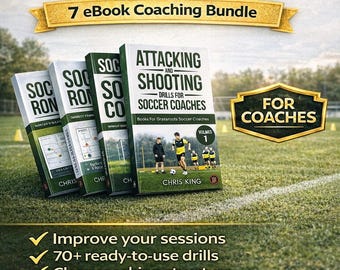 Paquete de libros electrónicos para entrenadores de fútbol: 7 libros, más de 70 ejercicios y sesiones de entrenamiento, PDF imprimible, descarga instantánea.