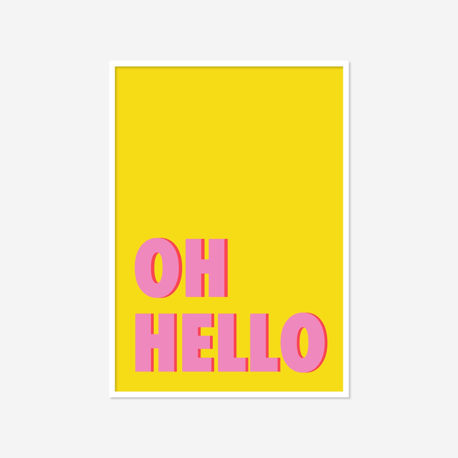 Oh Hello Art Print yellow/pink Home Decor Wall Art Etsy