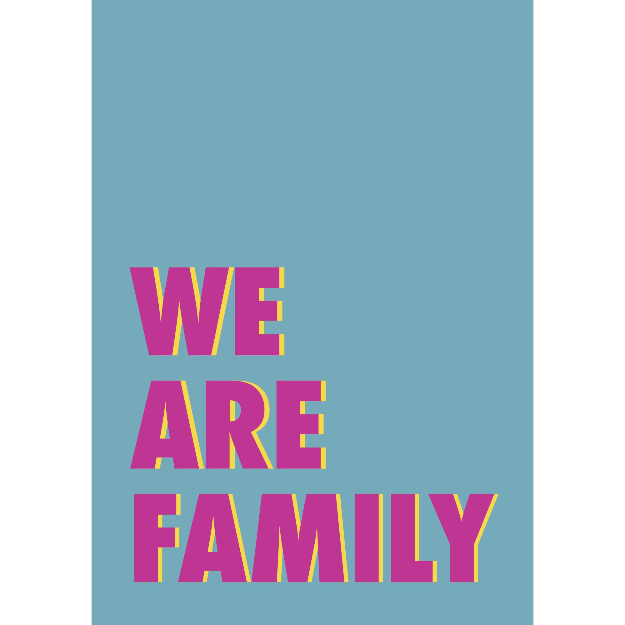 We Are Family Art Print teal/magenta Home Decor Wall Art | Etsy