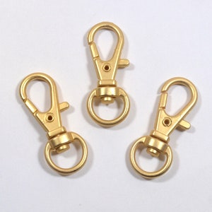 32 mm 回転式ロブスタークラスプ - マットゴールド - 数量をお選びください