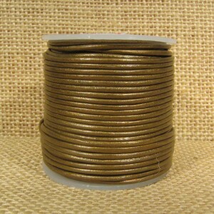 1.5mm Round Indian Leather -  Metallic Brown - L1.5-228