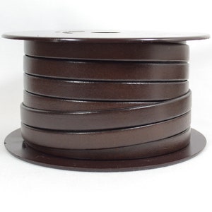10mm Flat Leather - Chocolate - L10F-10 - Choose Your Length