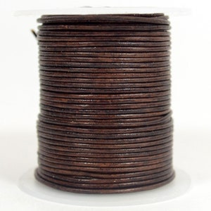 1mm Round Indian Leather - Natural Dark Brown - L1 - DC8