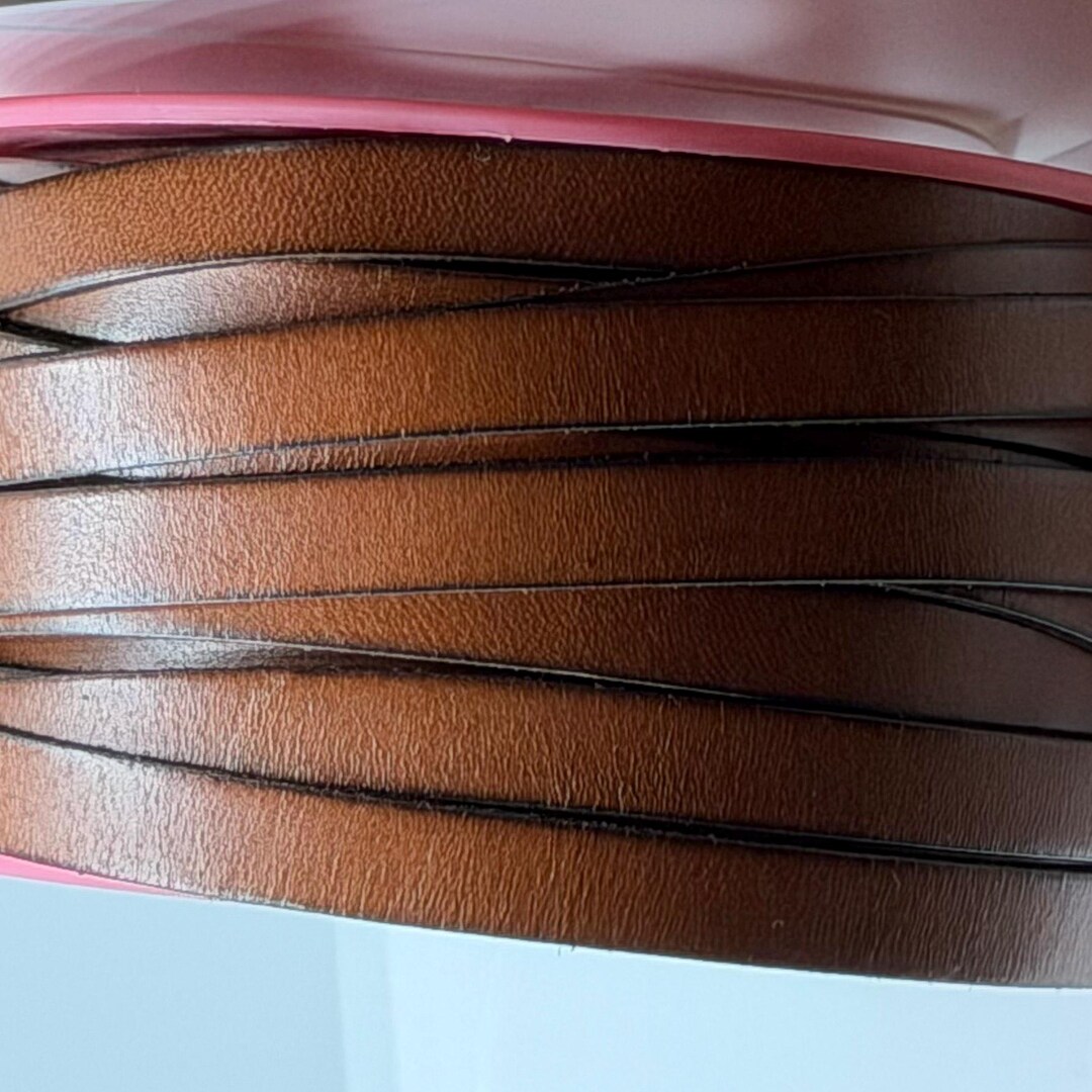 10mm Flat Leather - Medium Tan - L10F-207 - Choose Your Length - Etsy