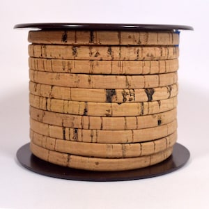 5mm Flat Portuguese Cork - Natural - L5F-C1 - Choose Your Length