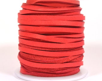 1/8" Deerskin Lace - Red - 3MF-DS8 - Choose Your Length