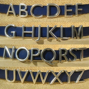 Letras para cuero plano de 10 mm - Plata antigua