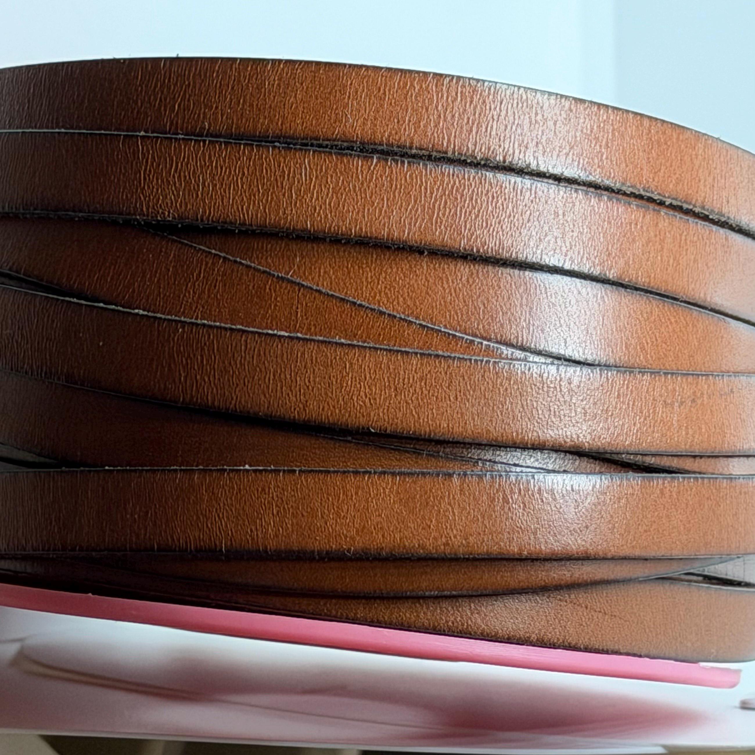 10mm Flat Leather - Medium Tan - L10F-207 - Choose Your Length - Etsy