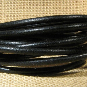4.5mm Leather Cord (11 yards) Round Leather Cording, Black Leather Cord,  Necklace Cord, Leather for Bracelet, Jewelry …