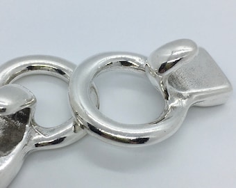 Circular Hook Clasp for 5mm Flat Leather - Antique Silver - 5MF-CL77-AS - Choose Your Quantity