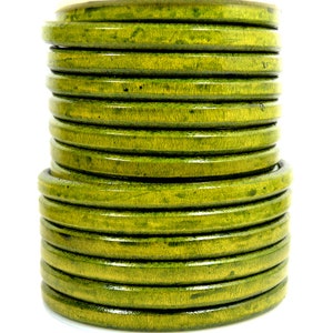 Regaliz Licorice Leather - Distressed Green - R15 - Choose Your Length