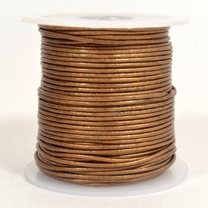 1mm Round Indian Leather - Brown Metallic - L1 - 228