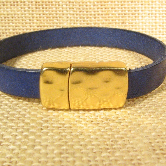 Dimpled Magnetic Clasps for 10mm Flat Leather Gold Plated