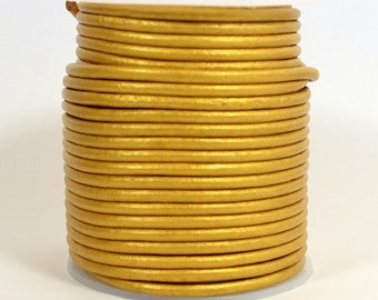 3mm Indian Leather - Metallic Gold - 3MR- 229 - Choose Your Length