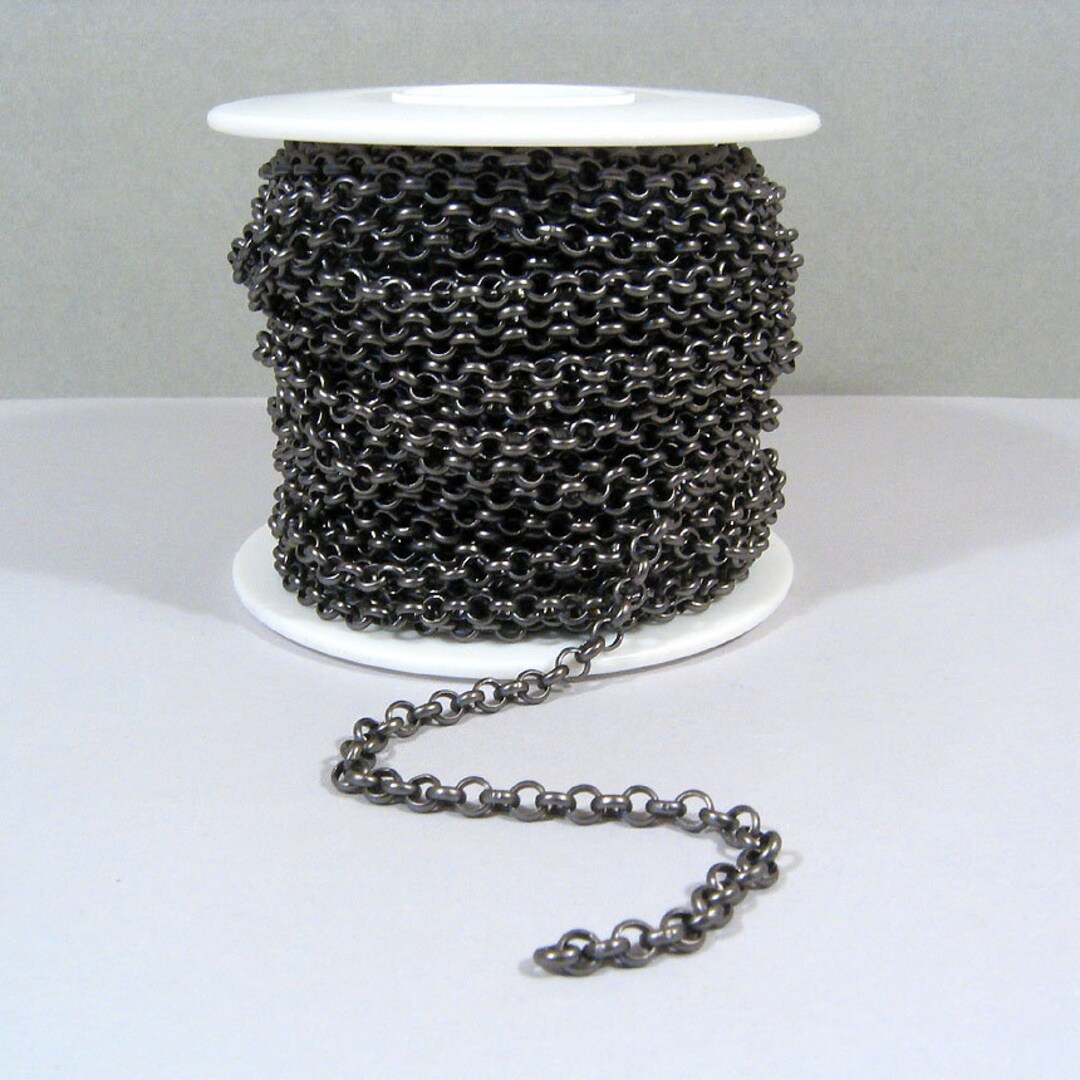 3.8mm Rolo Chain - Matte Gunmetal - CH12 - Choose Your Length - Etsy