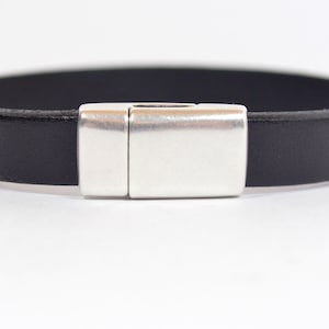 Fermagli in pelle piatta Slim Line Magnetic 10 mm - Argento antico - 10MF-CL18 - Scegli la tua quantità
