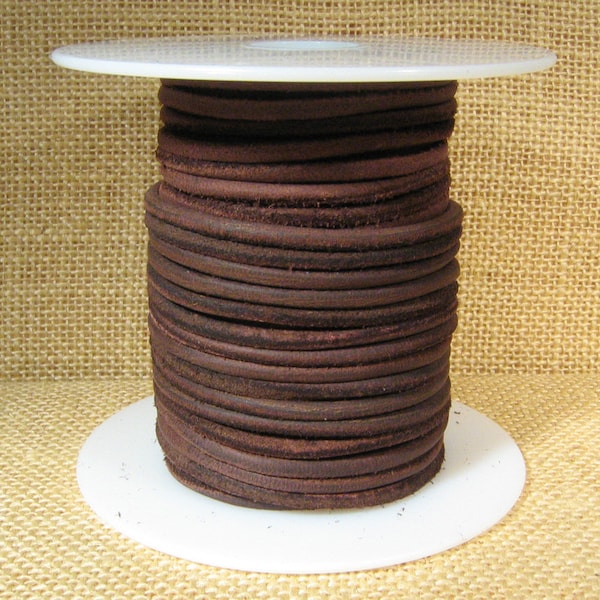 3mm Round Suede Cord - Dark Brown - 3MRS-7 - Choose Your Length