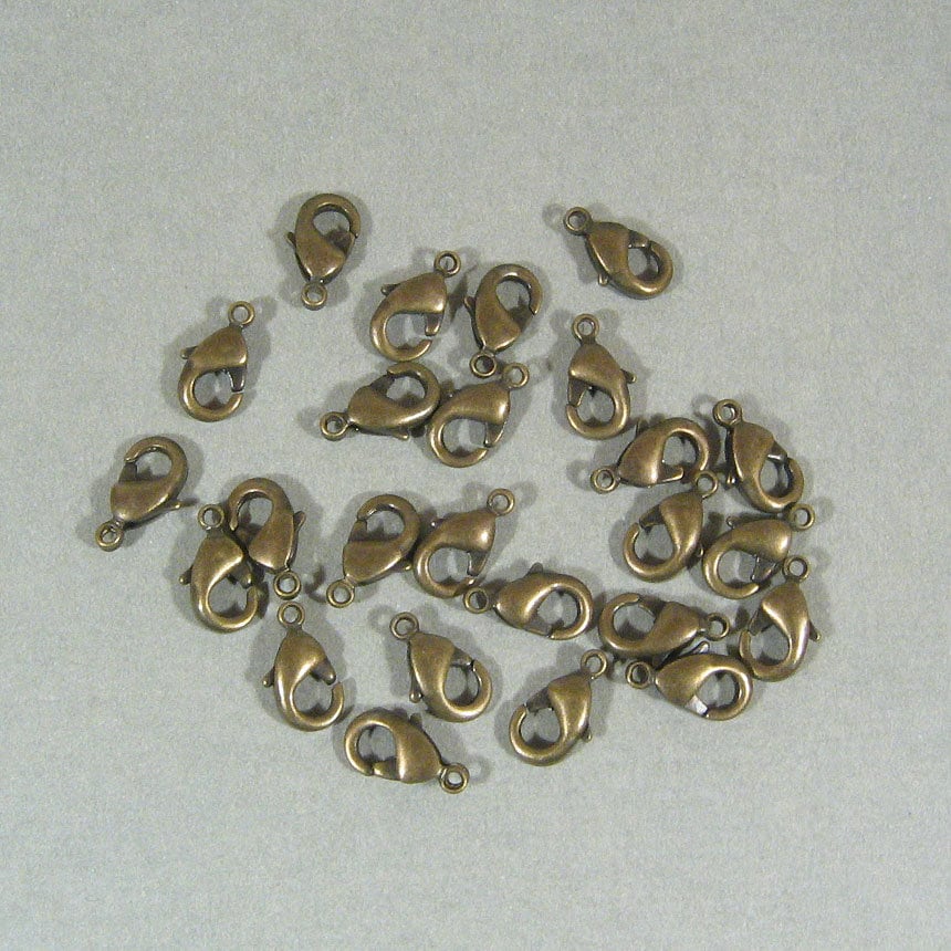 9mm x 5mm Lobster Clasp Antique Brass Choose Your Quantity Etsy