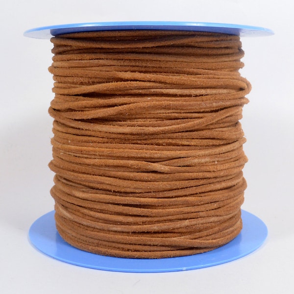 2mm Round Suede Cord - Camel - 2MRS-21 - Choose Your Length