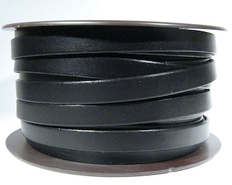 Couro liso de 10 mm - Preto - L10F-1 - Escolha o seu comprimento