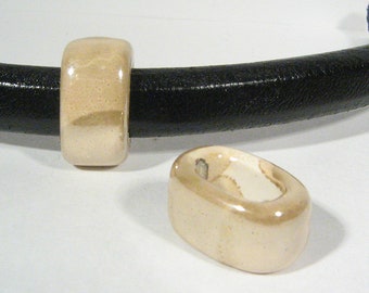 Cuentas de cerámica Regaliz color crema beige de 10 mm - CR10-7 - Elija su cantidad