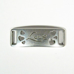 Love Bracelet Component Sets for 10mm Flat Leather - Antique Silver - B3S - Choose Your Quantity