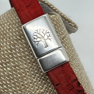 Tree of Life Magnetic Clasps for 10mm Flat Leather - Antique Silver - 205-AS - Choose Your Quantity