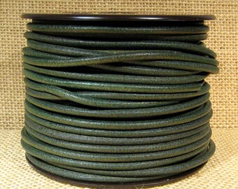 Pelle Mediterranea Rotonda da 3 mm - Verde - 3 M-MED-39 - Scegli la tua lunghezza