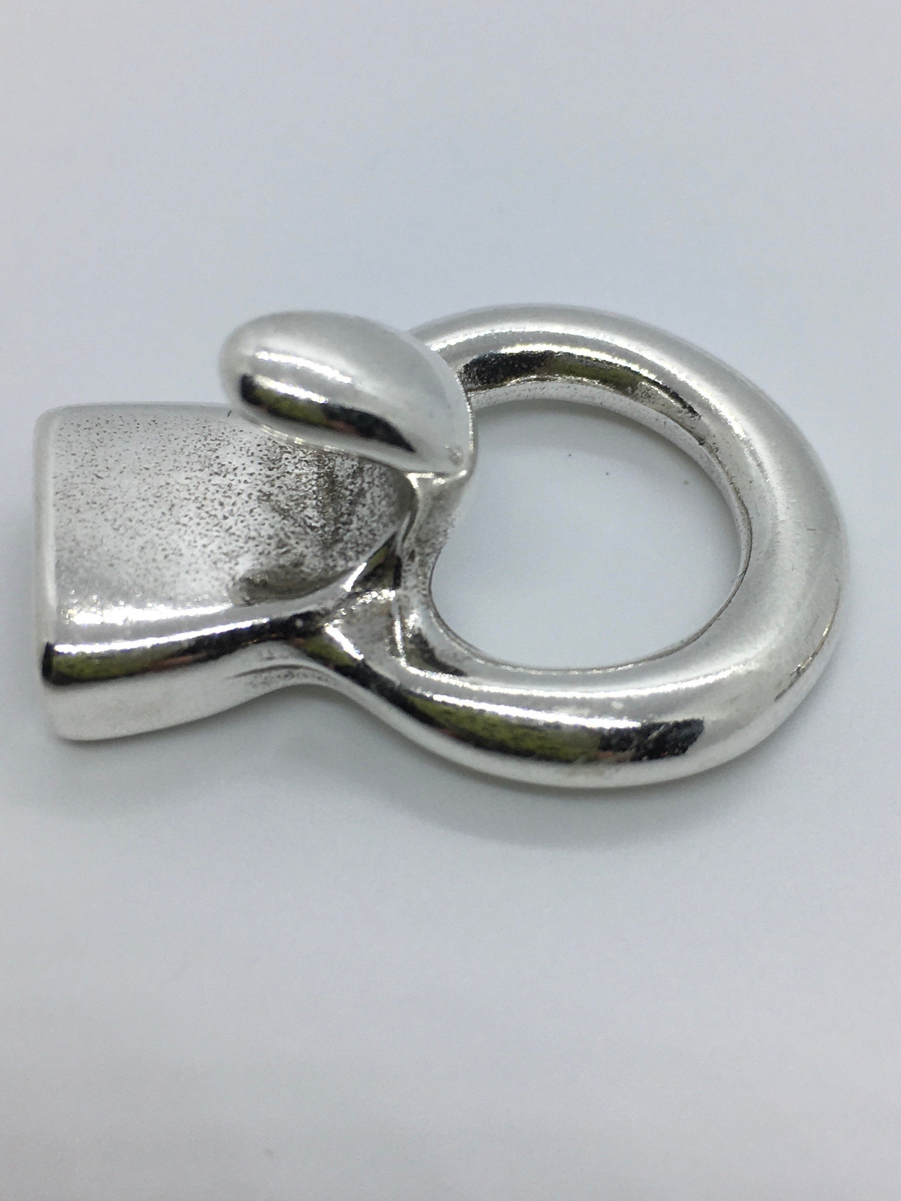 Circular Hook Clasp for 5mm Flat Leather Antique Silver Etsy