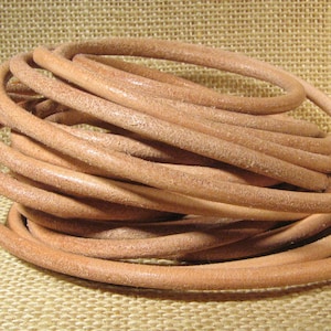 4.5mm Round European Leather - Natural - 4.5M- 6 - Choose Your Length