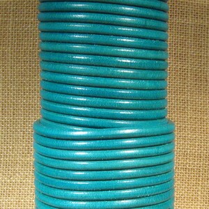 Premier Italian Leather - 5mm Round - Teal - Choose Your Length