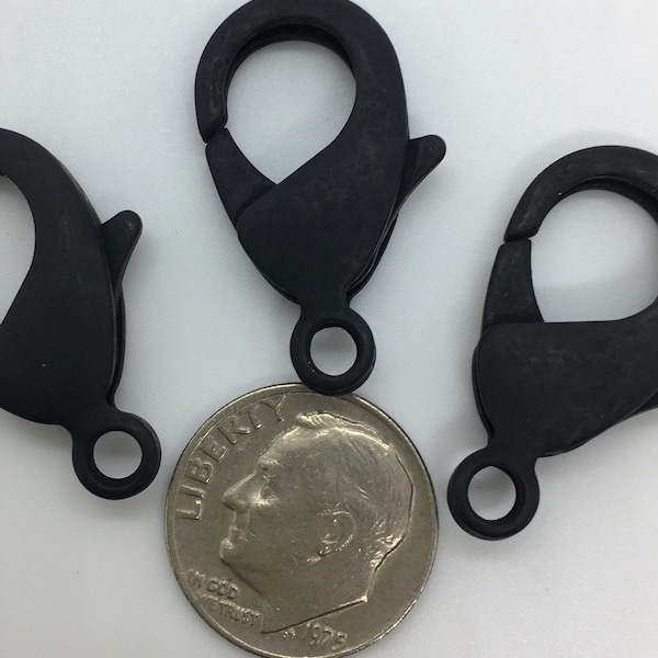 27mm x 17mm Lobster Clasps - Midnight Black - Choose Your Quantity