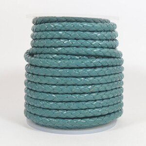 5mm Round Braided - Indian Leather - Turquoise - L5B-125 - Choose Your Length