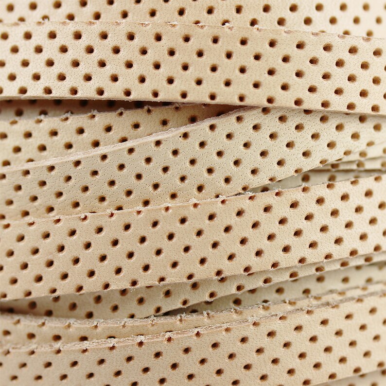 10mm Flat Perforated Leather Natural 10FPERF4 Choose Etsy