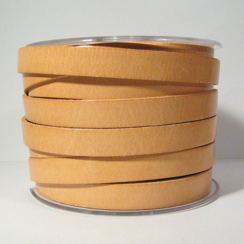L10F-2 10mm Flat Leather Natural Choose Your Length