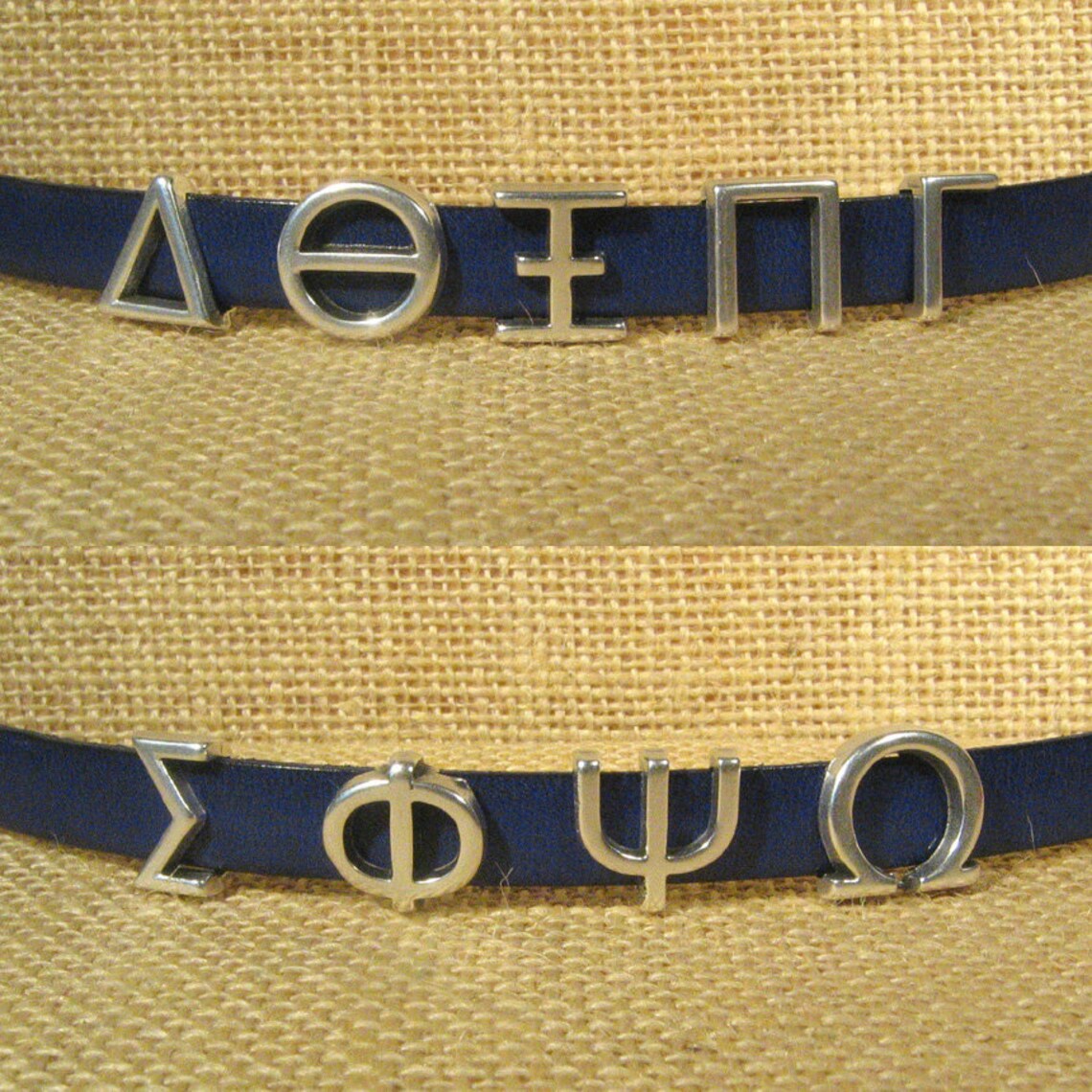 Greek Letters for 10mm Flat Leather Antique Silver or Gold Etsy
