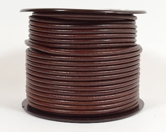 Pelle Mediterranea Rotonda da 3 mm - Marrone - 3 M-MED-14 - Scegli la tua lunghezza