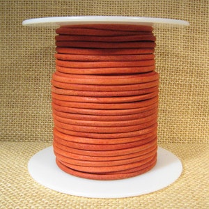 4mm Round Suede Cord - Orange - 4MRS-15 - Choose Your Length