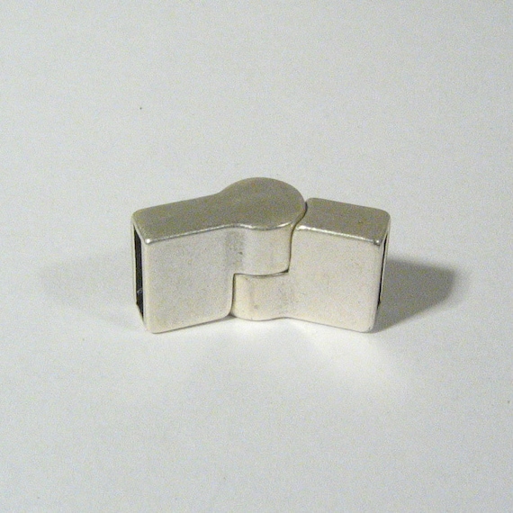 Hinged Magnetic Clasps for 10mm Flat Leather Antique Silver